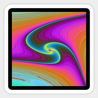 Psychedelic, Ombre, Fractal, Purple and Orange, Triswirl Design. Sticker